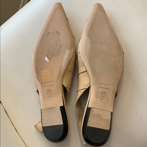 BY FAR Tan Leather Mules Classic Design - Picture 3 of 3